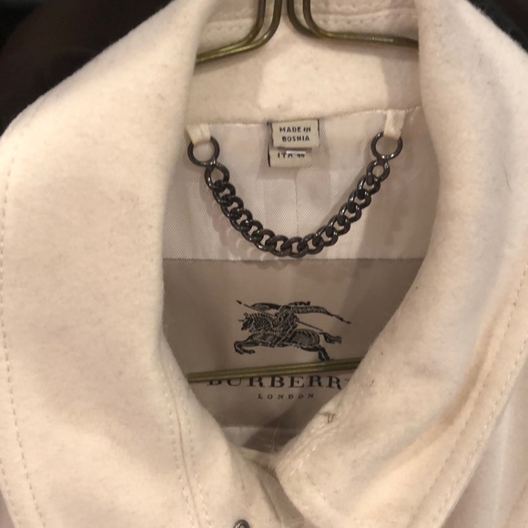 Off white Burberry London Wool and cashmere coat - Picture 4 of 7
